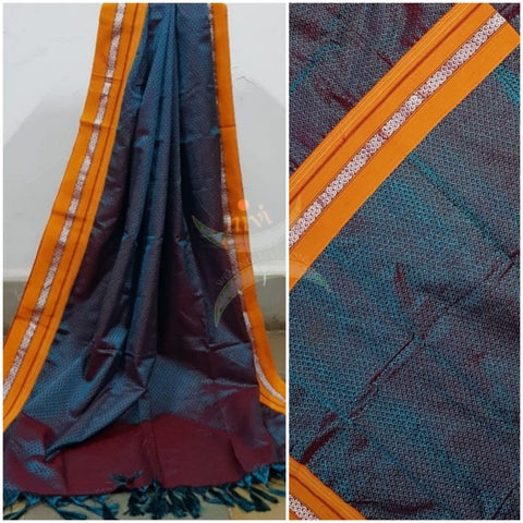 Two tone teal with orangish mustard khun dupatta