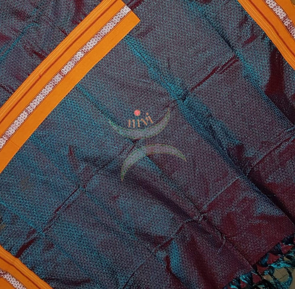 Two tone teal with orangish mustard khun dupatta