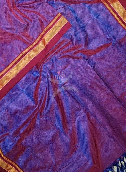 Two tone purple with maroon border khun dupatta