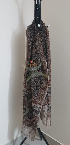 Handloom kalamkari dupatta and fabric 2 piece set. 