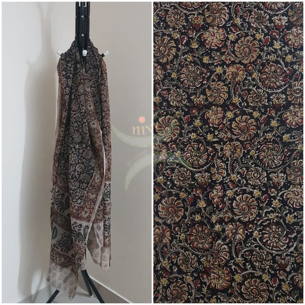 Handloom kalamkari dupatta and fabric 2 piece set. 