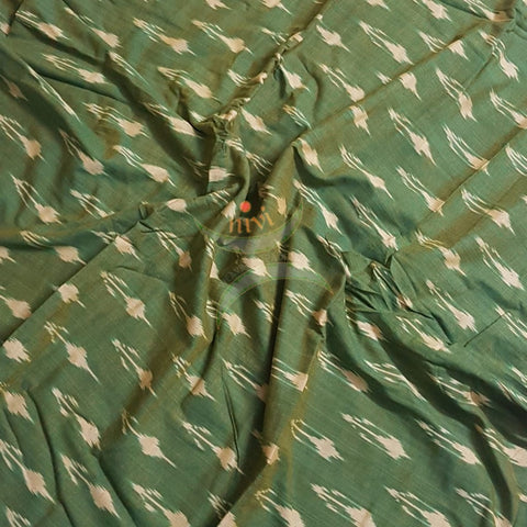 Green color handloom cotton Pochampalli ikat fabric