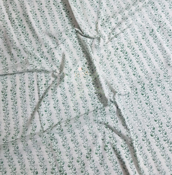 Handloom Mustard  hand block printed dress material with floral motif. Dress comes with block printed chiffon dupatta.