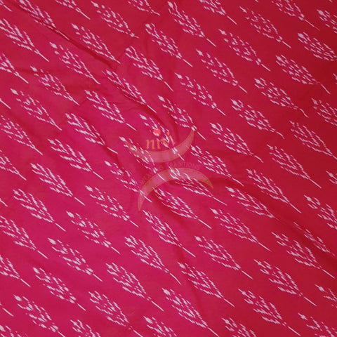 Handloom reddish pink  pochampalli ikat fabric