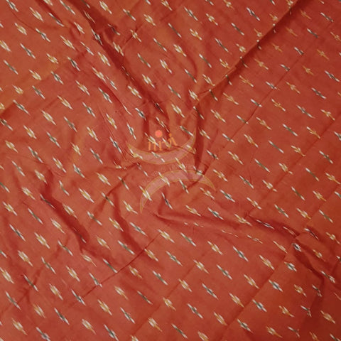 Handloom orange pochampalli ikat fabric