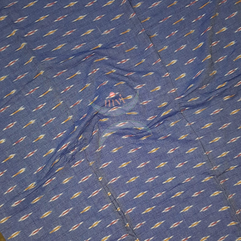 Handloom greyish blue pochampalli ikat fabric
