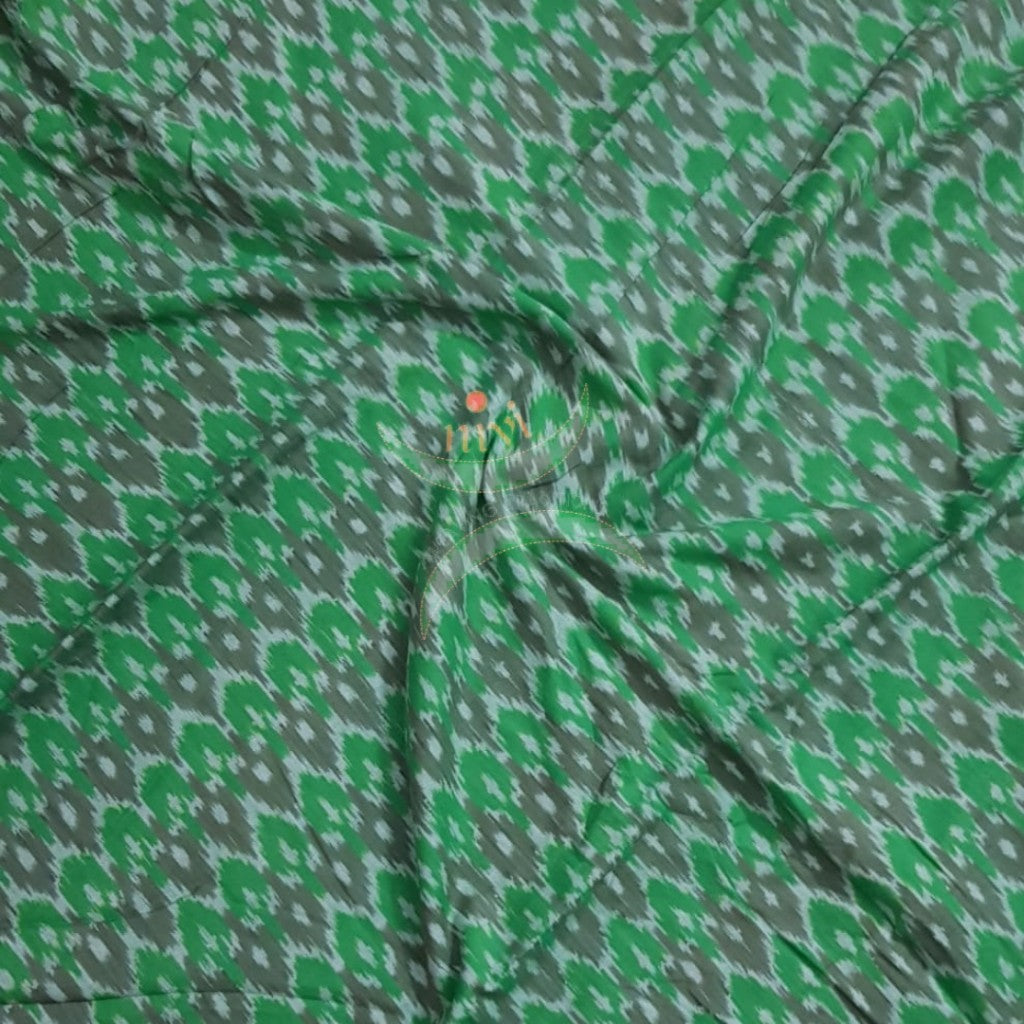 Handloom green pochampalli ikat fabric