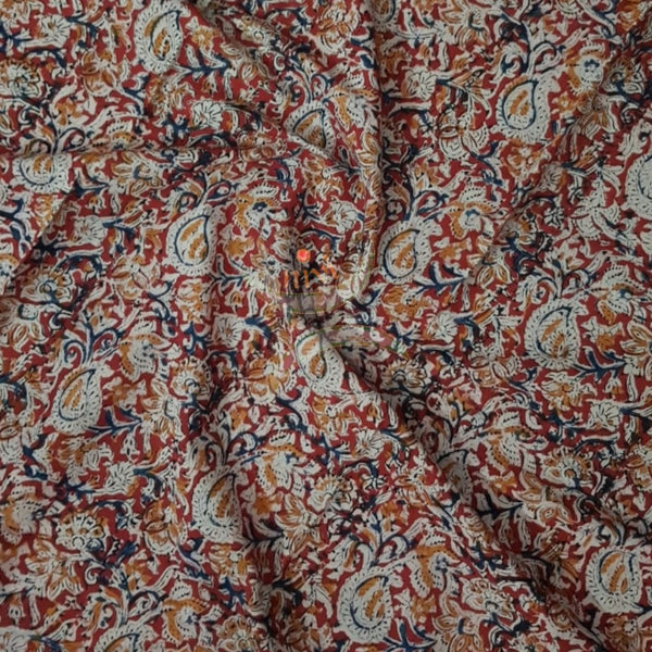 Red handloom kalamkari 2 piece suit set