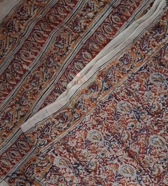 Red handloom kalamkari 2 piece suit set