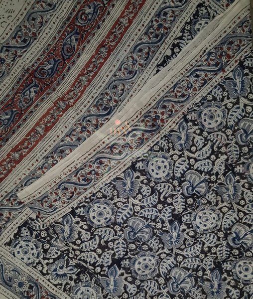 Black handloom kalamkari 2 piece suit set