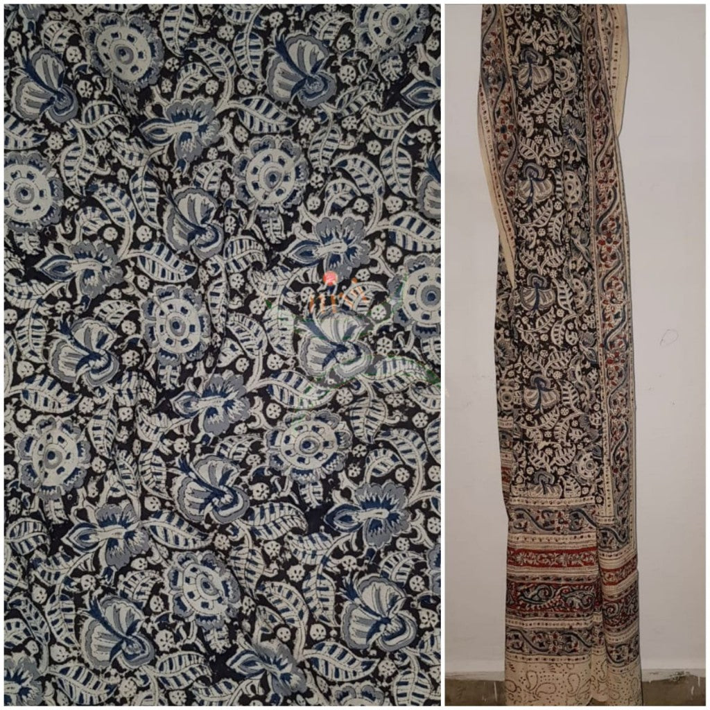 Black handloom kalamkari 2 piece suit set
