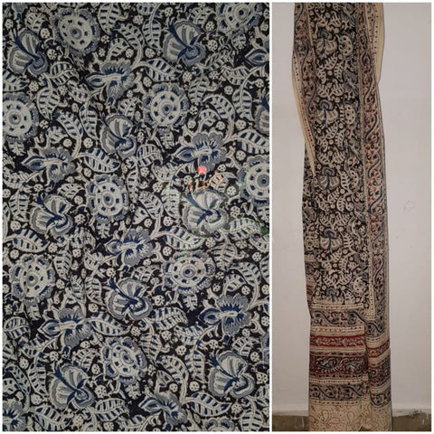 Black handloom kalamkari 2 piece suit set