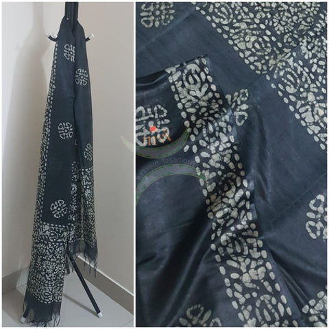 Black handloom sico batik dupatta