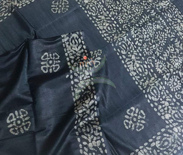 Black handloom sico batik dupatta