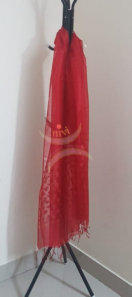 Red handloom kota silk dupatta