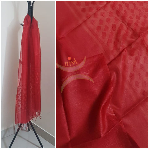 Red handloom kota silk dupatta