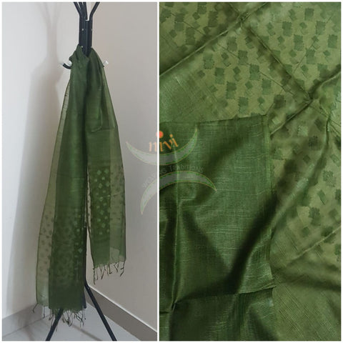 Green handloom kota silk  dupatta