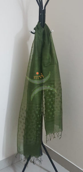 Green handloom kota silk  dupatta