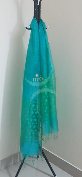 Sea green blue  handloom kota silk dupatta