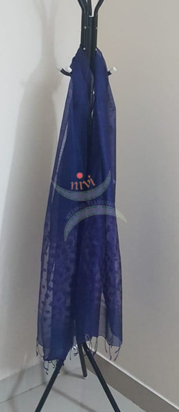 Navy blue handloom kota silk dupatta