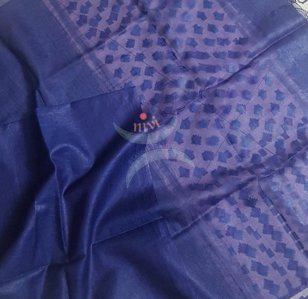 Navy blue handloom kota silk dupatta