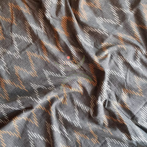 Grey handloom cotton pochampalli ikat fabric