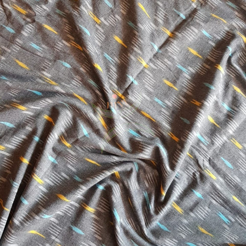 Grey handloom cotton pochampalli ikat fabric