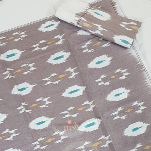 Handloom cotton ikat single size bedsheet.