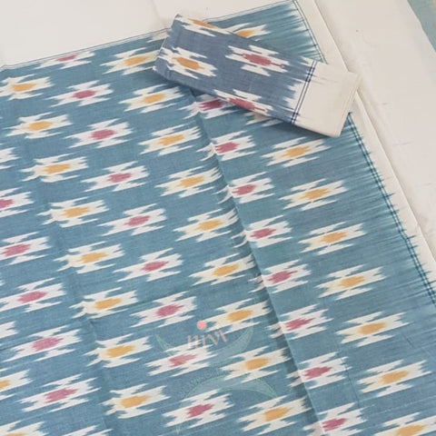 Handloom cotton ikat single size bedsheet.