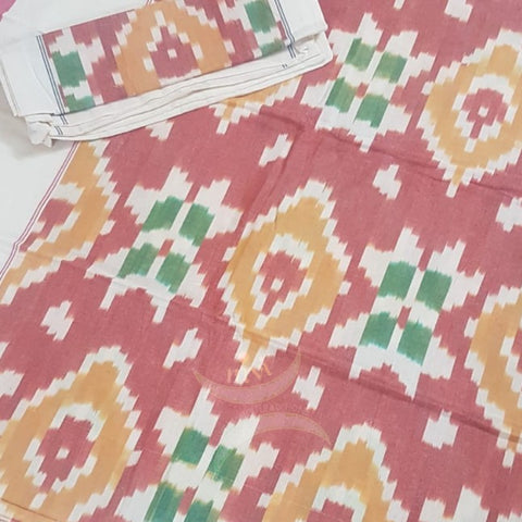 Handloom cotton ikat double size bedsheet.