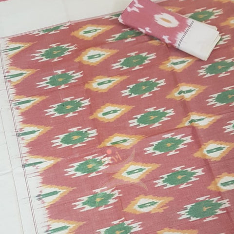 Handloom cotton ikat single size bedsheet.