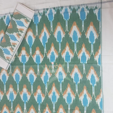 Handloom cotton ikat double size bedsheet.