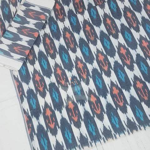 Handloom cotton ikat double size bedsheet.