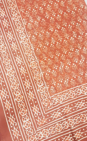 Handloom cotton Dabu block printed single size bedsheet.