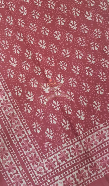 Handloom cotton Dabu block printed single size bedsheet.