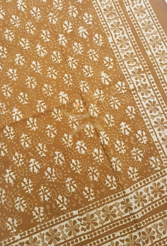 Handloom cotton Dabu block printed single size bedsheet.