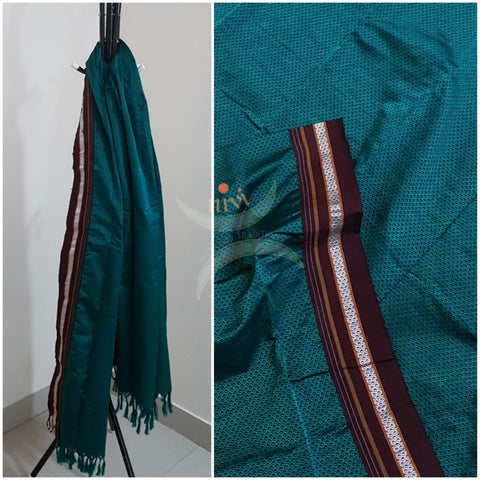 Handloom teal with maroon border khun/ khana dupatta
