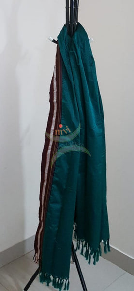 Handloom teal with maroon border khun/ khana dupatta