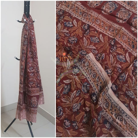 Maroon handloom chennur silk dupatta