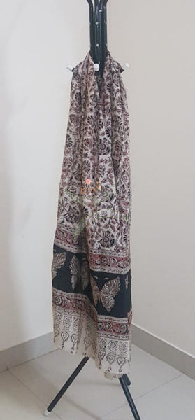 Off white handloom chennur silk kalamkari dupatta