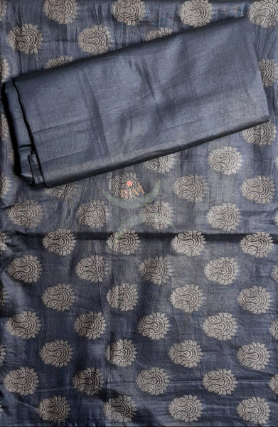 Black Soft Muslin silk benaras brocade three piece suit.