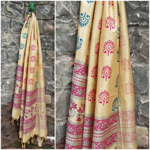 Handloom Muga silk dupatta