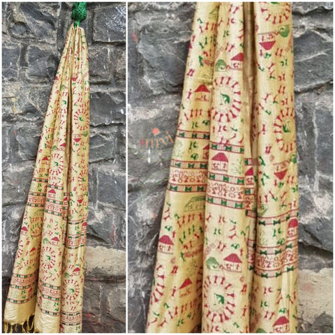 Handloom Muga silk dupatta