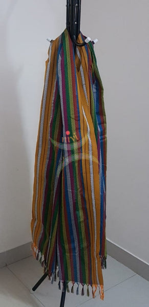 Multicoloured striped khun/khana dupatta