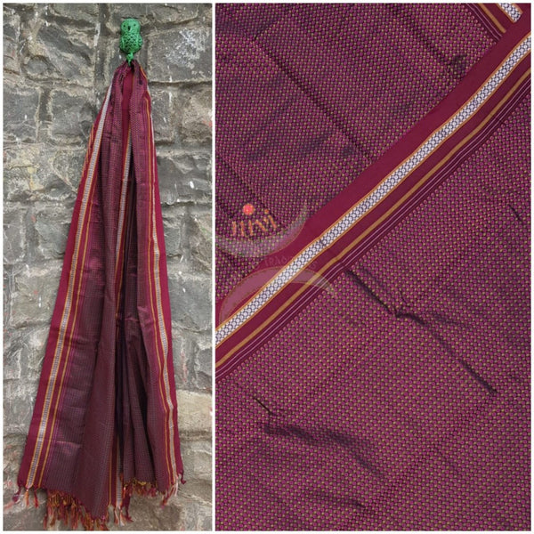 Maroon handloom khun/khana dupatta