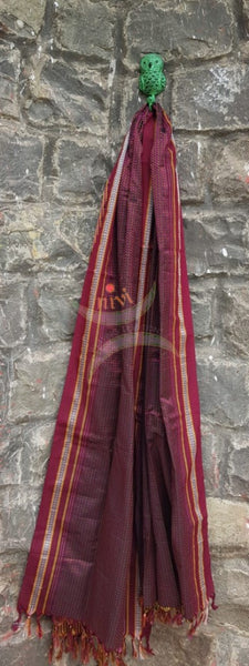 Maroon handloom khun/khana dupatta