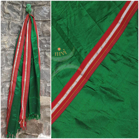 Green handloom khun/khana dupatta