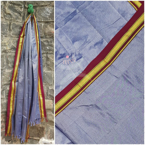 Grey silver handloom khun/khana dupatta