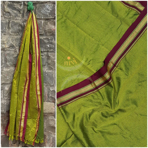 Green handloom khun/khana dupatta