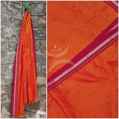 Orange handloom khun/khana dupatta